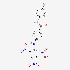 molecular formula C19H12ClN5O7 B5993424 N-(4-chlorophenyl)-4-(2,4,6-trinitroanilino)benzamide 