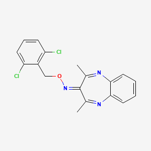 molecular formula C18H15Cl2N3O B5993455 N-[(2,6-dichlorobenzyl)oxy]-2,4-dimethyl-3H-1,5-benzodiazepin-3-imine 