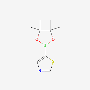 molecular formula C9H14BNO2S B599355 5-(4,4,5,5-Tetramethyl-1,3,2-dioxaborolan-2-yl)thiazole CAS No. 1086111-09-2