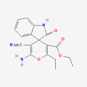 molecular formula C18H17N3O4 B5993560 ethyl 6'-amino-5'-cyano-2'-ethyl-2-oxospiro[1H-indole-3,4'-pyran]-3'-carboxylate 