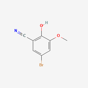 molecular formula C8H6BrNO2 B599357 5-Bromo-2-hydroxy-3-methoxybenzonitrile CAS No. 198280-95-4