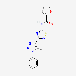 molecular formula C16H12N6O2S B5993631 N-[3-(5-methyl-1-phenyl-1H-1,2,3-triazol-4-yl)-1,2,4-thiadiazol-5-yl]furan-2-carboxamide 