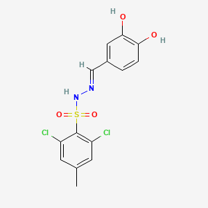molecular formula C14H12Cl2N2O4S B5993645 2,6-dichloro-N-[(E)-(3,4-dihydroxyphenyl)methylideneamino]-4-methylbenzenesulfonamide 