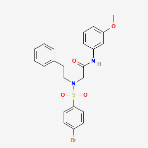 molecular formula C23H23BrN2O4S B5993655 N-(3-Methoxyphenyl)-2-[N-(2-phenylethyl)4-bromobenzenesulfonamido]acetamide 