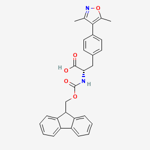 molecular formula C29 H26 N2 O5 B599367 L-Phenylalanine, 4-(3,5-dimethyl-4-isoxazolyl)-N-[(9H-fluoren-9-ylmethoxy)carbonyl]- CAS No. 1381790-25-5