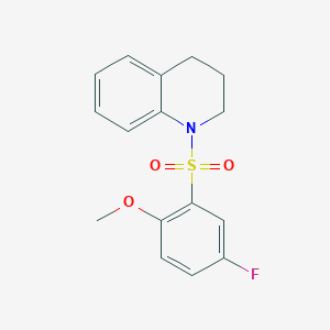 molecular formula C16H16FNO3S B5993733 1-[(5-fluoro-2-methoxyphenyl)sulfonyl]-1,2,3,4-tetrahydroquinoline 