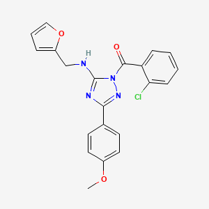 molecular formula C21H17ClN4O3 B5993983 (2-Chlorophenyl)-[5-(furan-2-ylmethylamino)-3-(4-methoxyphenyl)-1,2,4-triazol-1-yl]methanone 