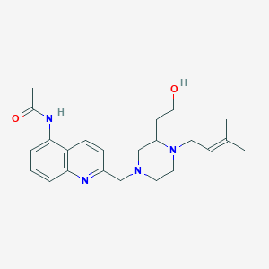 molecular formula C23H32N4O2 B5994013 N-[2-[[3-(2-hydroxyethyl)-4-(3-methylbut-2-enyl)piperazin-1-yl]methyl]quinolin-5-yl]acetamide 