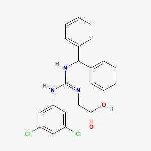 molecular formula C22H19Cl2N3O2 B599412 N-[[(3,5-Dichlorophenyl)amino][(diphenylmethyl)amino]methylene]-glycine CAS No. 180045-74-3