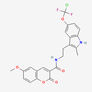 molecular formula C23H19ClF2N2O5 B5994153 N-{2-[5-(CHLORODIFLUOROMETHOXY)-2-METHYL-1H-INDOL-3-YL]ETHYL}-6-METHOXY-2-OXO-2H-CHROMENE-3-CARBOXAMIDE 