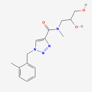 molecular formula C15H20N4O3 B5994486 N-(2,3-dihydroxypropyl)-N-methyl-1-(2-methylbenzyl)-1H-1,2,3-triazole-4-carboxamide 