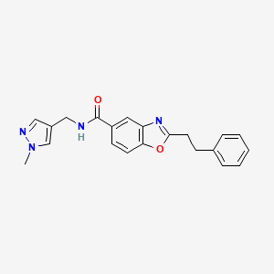 molecular formula C21H20N4O2 B5994534 N-[(1-methylpyrazol-4-yl)methyl]-2-(2-phenylethyl)-1,3-benzoxazole-5-carboxamide 