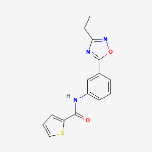 molecular formula C15H13N3O2S B5994563 N-[3-(3-ethyl-1,2,4-oxadiazol-5-yl)phenyl]thiophene-2-carboxamide 