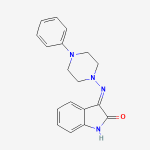 molecular formula C18H18N4O B5994582 3-[(4-phenyl-1-piperazinyl)imino]-1,3-dihydro-2H-indol-2-one 