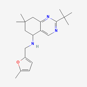molecular formula C20H29N3O B5994671 2-tert-butyl-7,7-dimethyl-N-[(5-methylfuran-2-yl)methyl]-6,8-dihydro-5H-quinazolin-5-amine 