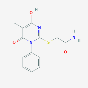 molecular formula C13H13N3O3S B5994674 2-(4-Hydroxy-5-methyl-6-oxo-1-phenylpyrimidin-2-yl)sulfanylacetamide 