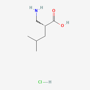 molecular formula C7H16ClNO2 B599474 (R)-2-(Aminomethyl)-4-methylpentanoic acid hydrochloride CAS No. 132605-95-9