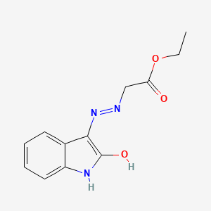 molecular formula C12H13N3O3 B5994741 ETHYL 2-[2-(2-OXO-1,2-DIHYDRO-3H-INDOL-3-YLIDEN)HYDRAZINO]ACETATE 