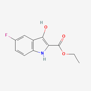 molecular formula C11H10FNO3 B599479 Ethyl 5-fluoro-3-hydroxy-1H-indole-2-carboxylate CAS No. 153501-10-1