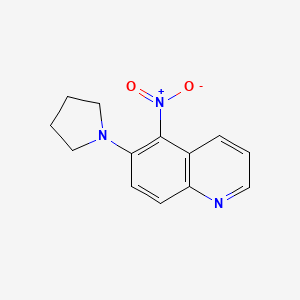 molecular formula C13H13N3O2 B599480 5-Nitro-6-(pyrrolidin-1-YL)quinoline CAS No. 19979-54-5