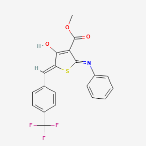 molecular formula C20H14F3NO3S B5994909 methyl (5Z)-4-hydroxy-2-phenylimino-5-[[4-(trifluoromethyl)phenyl]methylidene]thiophene-3-carboxylate 