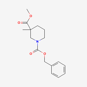 molecular formula C16H21NO4 B599494 Methyl 1-Cbz-3-methylpiperidine-3-carboxylate CAS No. 174543-82-9