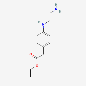 molecular formula C12H18N2O2 B599496 Ethyl 2-(4-((2-aminoethyl)amino)phenyl)acetate CAS No. 174890-79-0