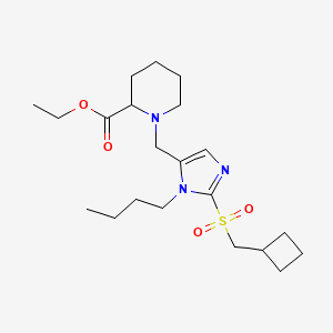 molecular formula C21H35N3O4S B5994981 Ethyl 1-[[3-butyl-2-(cyclobutylmethylsulfonyl)imidazol-4-yl]methyl]piperidine-2-carboxylate 