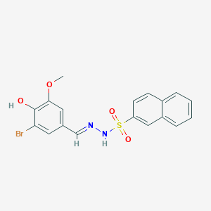 molecular formula C18H15BrN2O4S B5995055 N-[(E)-(3-bromo-4-hydroxy-5-methoxyphenyl)methylideneamino]naphthalene-2-sulfonamide 