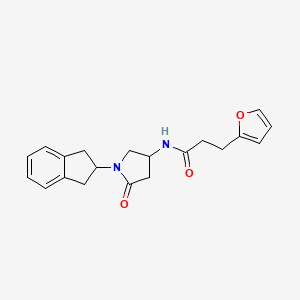 molecular formula C20H22N2O3 B5995057 N-[1-(2,3-dihydro-1H-inden-2-yl)-5-oxo-3-pyrrolidinyl]-3-(2-furyl)propanamide 