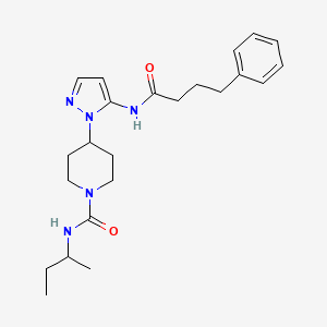 molecular formula C23H33N5O2 B5995138 N-butan-2-yl-4-[5-(4-phenylbutanoylamino)pyrazol-1-yl]piperidine-1-carboxamide 