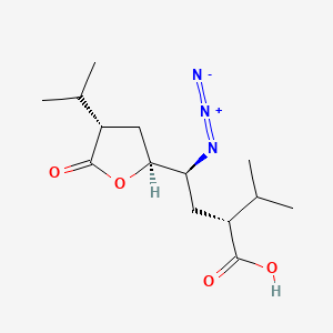 molecular formula C14H23N3O4 B599517 2-Furanbutanal, gamma-azidotetrahydro-alpha,4-bis(1-Methylethyl)-5-oxo-, (alphaS, gammaS,2S,4S)- CAS No. 173154-02-4