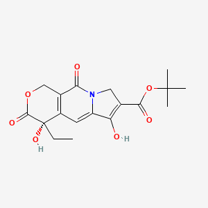 molecular formula C18H21NO7 B599520 Tert-butyl (4S)-4-ethyl-4,6-dihydroxy-3,10-dioxo-3,4,8,10-tetrahydro-1H-pyrano[3,4-F]indolizine-7-carboxylate CAS No. 183434-04-0