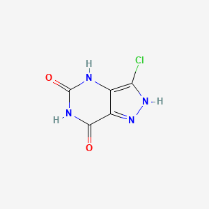 molecular formula C5H3ClN4O2 B599523 3-Chloro-2,4-dihydropyrazolo[4,3-d]pyrimidine-5,7-dione CAS No. 118801-53-9