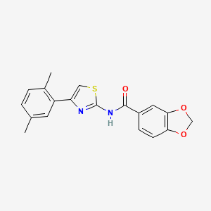 molecular formula C19H16N2O3S B5995280 N-(4-(2,5-dimethylphenyl)thiazol-2-yl)benzo[d][1,3]dioxole-5-carboxamide 