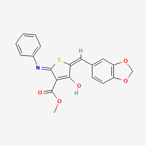molecular formula C20H15NO5S B5995316 methyl (5E)-5-(1,3-benzodioxol-5-ylmethylidene)-4-hydroxy-2-phenyliminothiophene-3-carboxylate 