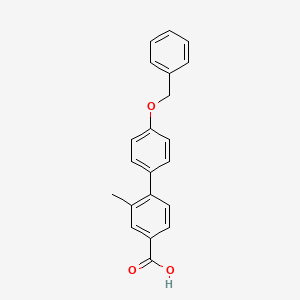 molecular formula C21H18O3 B599533 4-(4-Benzyloxyphenyl)-3-methylbenzoic acid CAS No. 167627-35-2