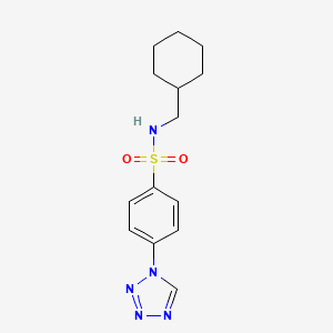 molecular formula C14H19N5O2S B5995413 N-(Cyclohexylmethyl)-4-(1H-1,2,3,4-tetrazol-1-YL)benzene-1-sulfonamide 