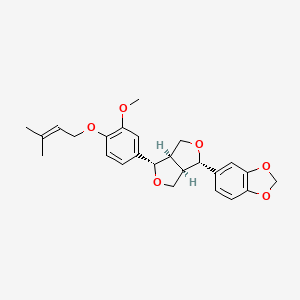 molecular formula C25H28O6 B599548 Prenylpiperitol CAS No. 157659-20-6