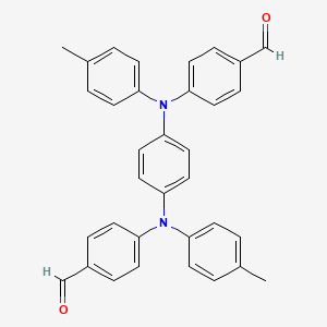 molecular formula C34H28N2O2 B599555 4,4'-(1,4-Phenylenebis(p-tolylazanediyl))dibenzaldehyde CAS No. 131660-39-4