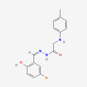 molecular formula C16H16BrN3O2 B5995550 N-[(Z)-(5-bromo-2-hydroxyphenyl)methylideneamino]-2-(4-methylanilino)acetamide 
