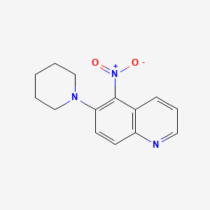 molecular formula C14H15N3O2 B599557 5-Nitro-6-(piperidin-1-yl)quinoline CAS No. 19979-55-6