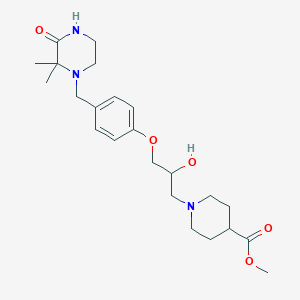 molecular formula C23H35N3O5 B5995639 Methyl 1-[3-[4-[(2,2-dimethyl-3-oxopiperazin-1-yl)methyl]phenoxy]-2-hydroxypropyl]piperidine-4-carboxylate 