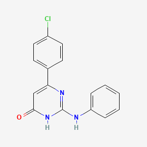 molecular formula C16H12ClN3O B5995698 6-(4-CHLOROPHENYL)-2-(PHENYLAMINO)-3,4-DIHYDROPYRIMIDIN-4-ONE 