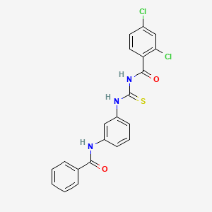 molecular formula C21H15Cl2N3O2S B5995729 2,4-dichloro-N-({3-[(phenylcarbonyl)amino]phenyl}carbamothioyl)benzamide 