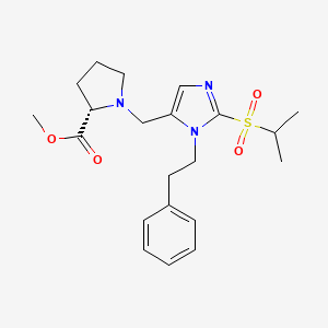 molecular formula C21H29N3O4S B5995769 methyl (2S)-1-[[3-(2-phenylethyl)-2-propan-2-ylsulfonylimidazol-4-yl]methyl]pyrrolidine-2-carboxylate 