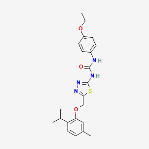 molecular formula C22H26N4O3S B5995862 N-(4-ethoxyphenyl)-N'-{5-[(2-isopropyl-5-methylphenoxy)methyl]-1,3,4-thiadiazol-2-yl}urea 