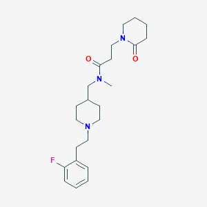 molecular formula C23H34FN3O2 B5995897 N-({1-[2-(2-fluorophenyl)ethyl]-4-piperidinyl}methyl)-N-methyl-3-(2-oxo-1-piperidinyl)propanamide 