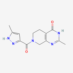 molecular formula C13H15N5O2 B5995946 2-methyl-7-[(3-methyl-1H-pyrazol-5-yl)carbonyl]-5,6,7,8-tetrahydropyrido[3,4-d]pyrimidin-4(3H)-one 