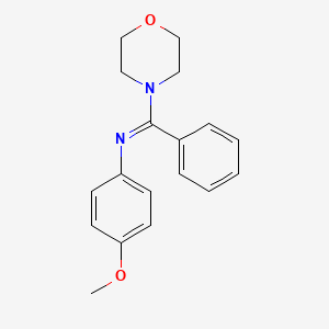 molecular formula C18H20N2O2 B599597 (E)-N-(4-Methoxyphenyl)-1-(morpholin-4-yl)-1-phenylmethanimine CAS No. 62718-42-7